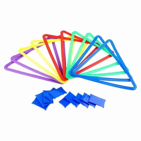 LeeQinersw 10 Pieces Hopscotch s Toss Game Backyard Exercise Portable Garden Agility s for Triangle