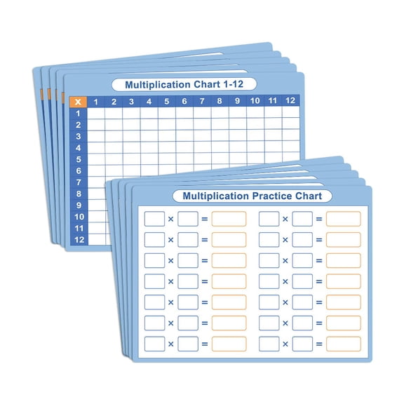 LeeQinersw 10 Pieces Multiplication Chart Whiteboard Math Handwriting Table White Board
