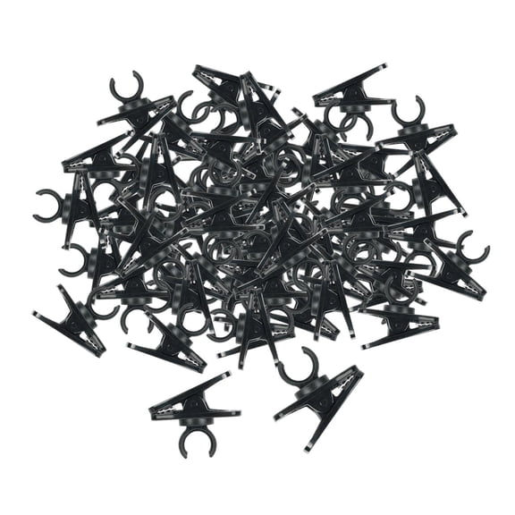 LeeQinersw 100 Pieces Lapel Microphone Clips Only Black Securing Audio Devices Rotating