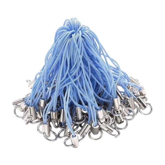 LeeQinersw 100 Pieces Phone Straps, Mobile Phone Dangle Strap DIY Rope Crafting Lariat Blue