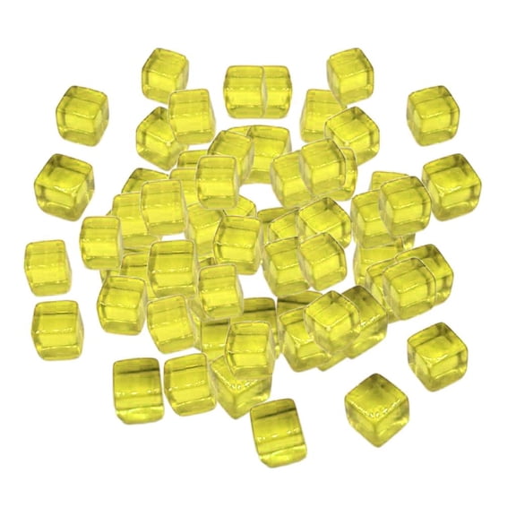 LeeQinersw 100PCS/Lot 6 Sided Portable Drinking 10MM Acrylic Board Game Cubes Digital s Yellow