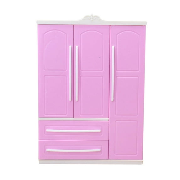LeeQinersw 11.5 Inch Doll Furniture Doll Clothes Cupboard Wardrobe Toys, Three Door Storage