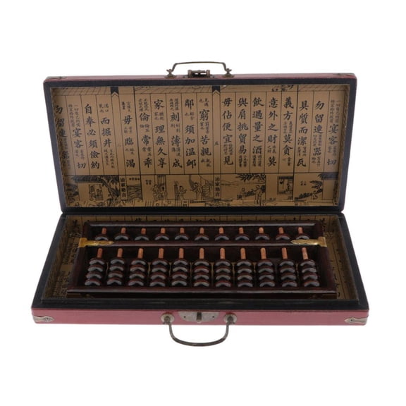LeeQinersw 11 Columns Chinese Wooden Bead Arithmetic Abacus W / Box for Kids Adults Gift