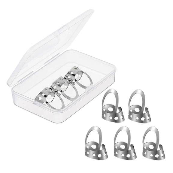LeeQinersw 12 Pcs Finger Picks Thumb Picks Electric / Acoustic Guitar Thumb Stainless Steel Silver Medium