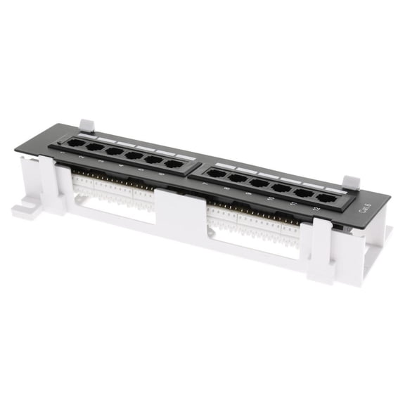 LeeQinersw 12 Port UTP Keystone Jack Snap-in Blank Patch Panel for Cat6/5e RJ-45 1 Inch