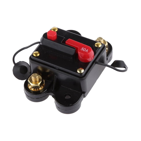LeeQinersw 12V-24V Inline Auto Waterproof Circuit Breaker 50 AMP Manual Reset Switch 50A 02