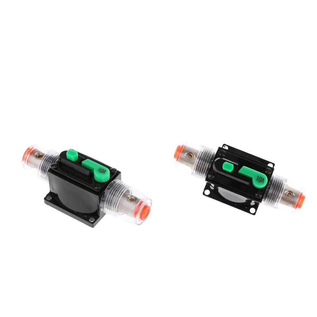 LeeQinersw 12V-32V DC 10 Amp Car Audio Inline Circuit Breaker Reset Fuse Holder for Stereo
