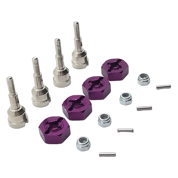 LeeQinersw 12m HUB Adapter for RC Car Metal Wheel Conversion Kit 1/18 Scale A959 RC Crawler purple