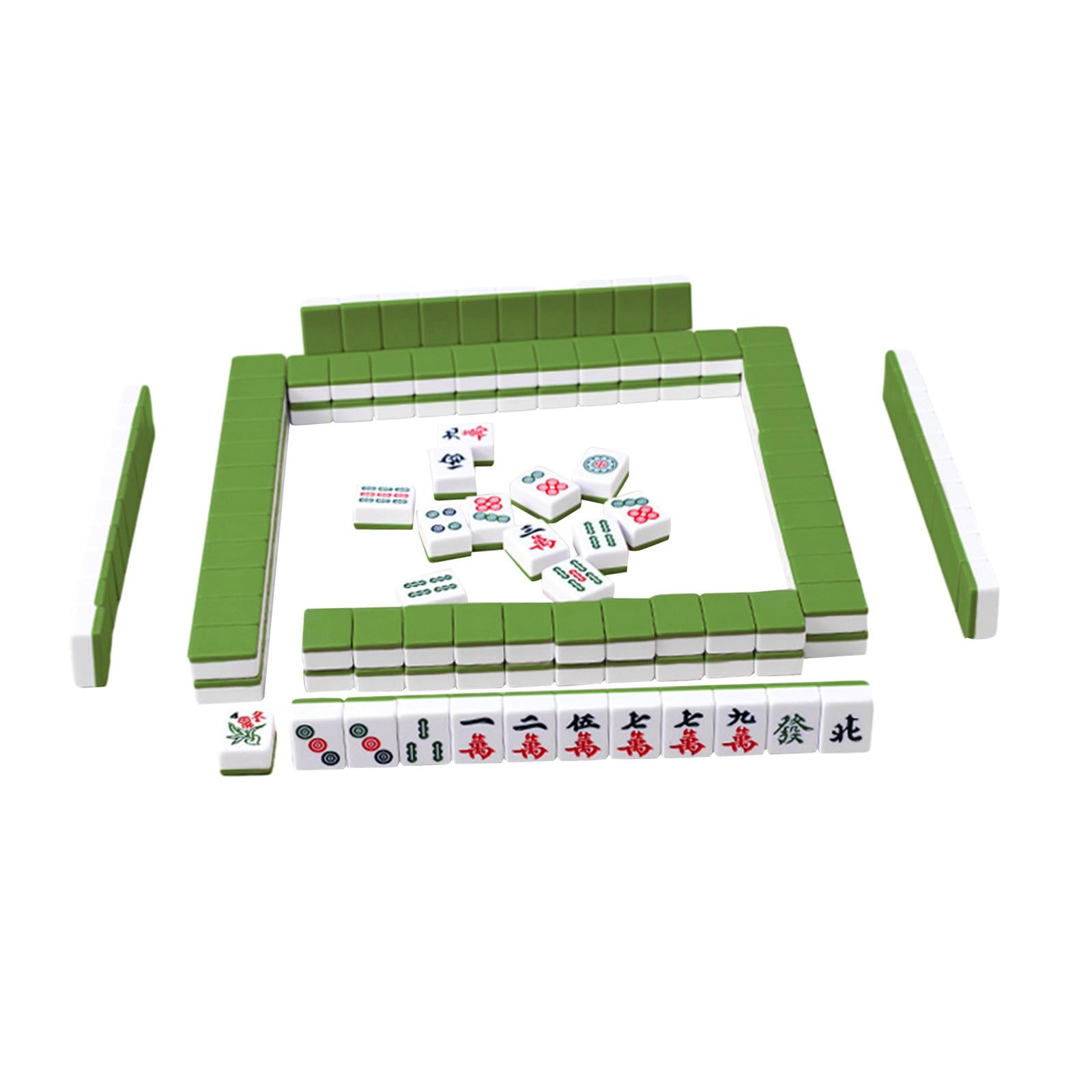 LeeQinersw 144x Chinese Version Game Set Leisure Time Chinese Style Game Mini Mahjong Tiles Green