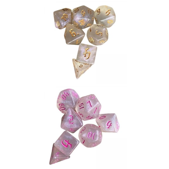 LeeQinersw 14Pcs Acrylic Polyhedral Dices Toys Math Teaching for Parties Table Games