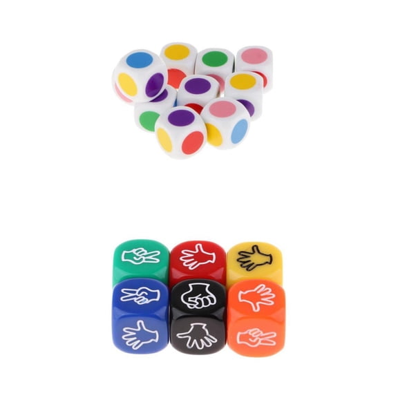 LeeQinersw 16 Packs Acrylic Rock Paper Scissors 6 Side Dice D6 for Roleplaying DND Prop