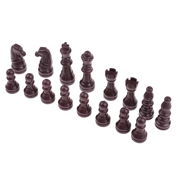 LeeQinersw 16x Replacement Plastic Chess Pieces/Chessman Checkers for Chess Game Accs brown