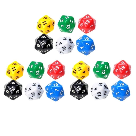 LeeQinersw 18/set Twenty Sided Dice Set for RPG D&D Roleplaying Party Casino Board Prop