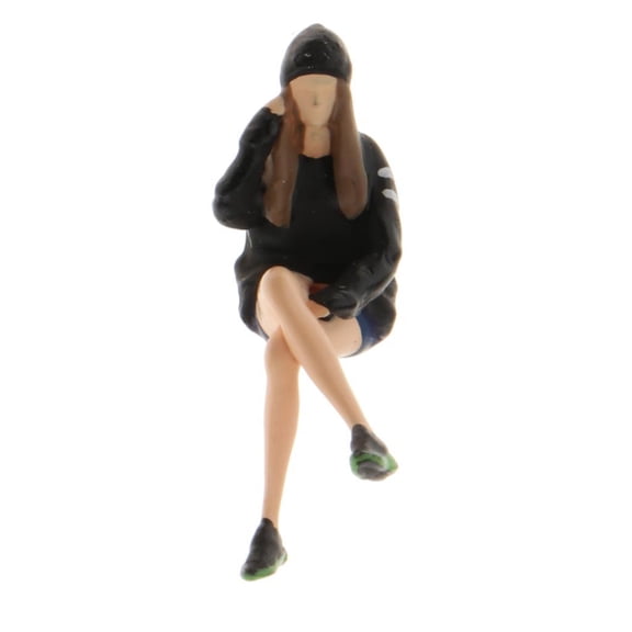 LeeQinersw 1Piece People Figurines 1:64 Scale Model Architectural Resin People Figures Tiny RaceMedal Black