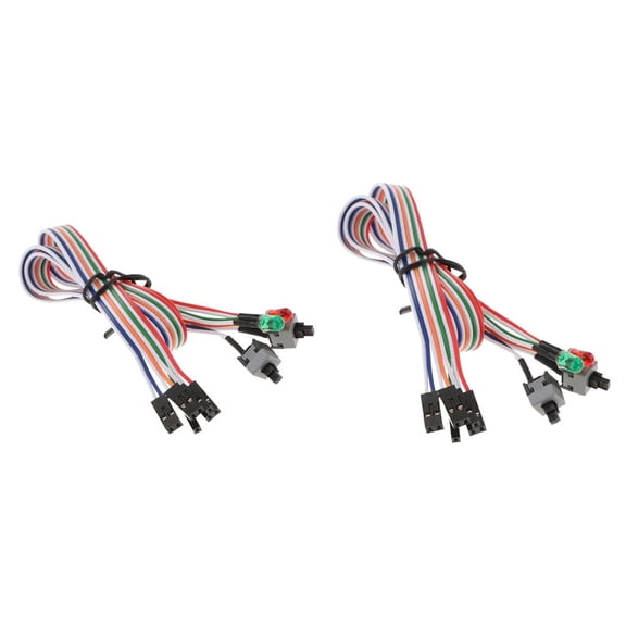 LeeQinersw 2-Pack Computer Case LED Light Red Green ATX Power Supply Reset HDD Switch Cable