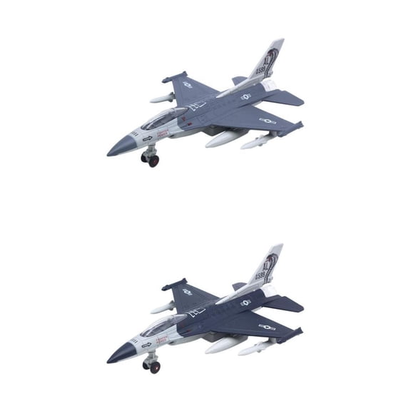LeeQinersw 2 Piece Alloy Pull Back American Fighter Plane Aircraft Display Collectables