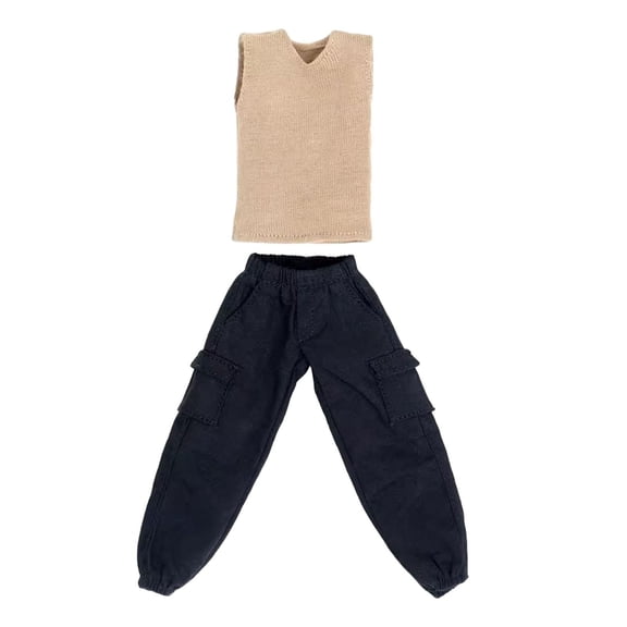 LeeQinersw 2 Pieces 1/12 Scale Sweater Vest and Pants Miniature Clothing Costume for 6 inch