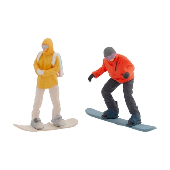 LeeQinersw 2 Pieces 1/64 Scale Ski Figure for Micro Landscape Model Trains Railway Sets