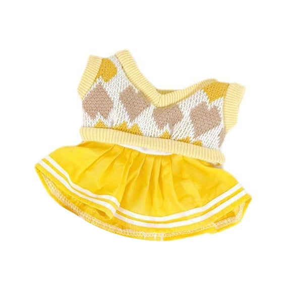 LeeQinersw 2 Pieces 20cm Doll Clothes Set Doll JK Skirt Outifits Adorable Costumes Handmade Yellow