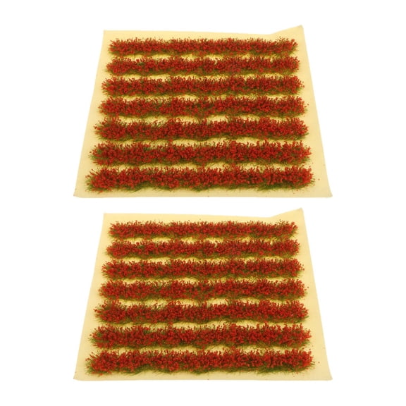 LeeQinersw 2 Pieces DIY Miniature Grass Cluster for Sand Table Scenery Model Decoration Red