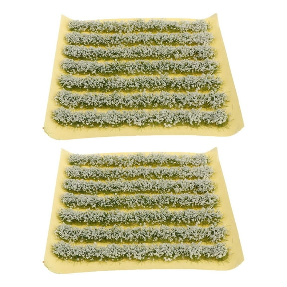 LeeQinersw 2 Pieces DIY Miniature Grass Cluster for Sand Table Scenery Model Decoration White