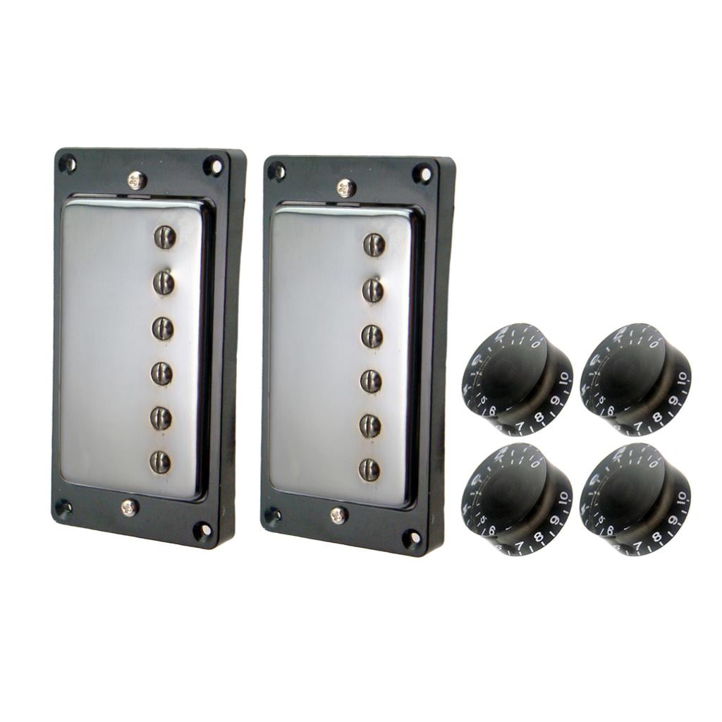 LeeQinersw 2 Pieces Double Coil Neck&Bridge Pickups with Tone&Volume Control Knobs for LP