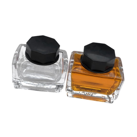LeeQinersw 2 Pieces Empty Ink Bottles Clear Vials Glass Bottles for Art Crafts DIY Home