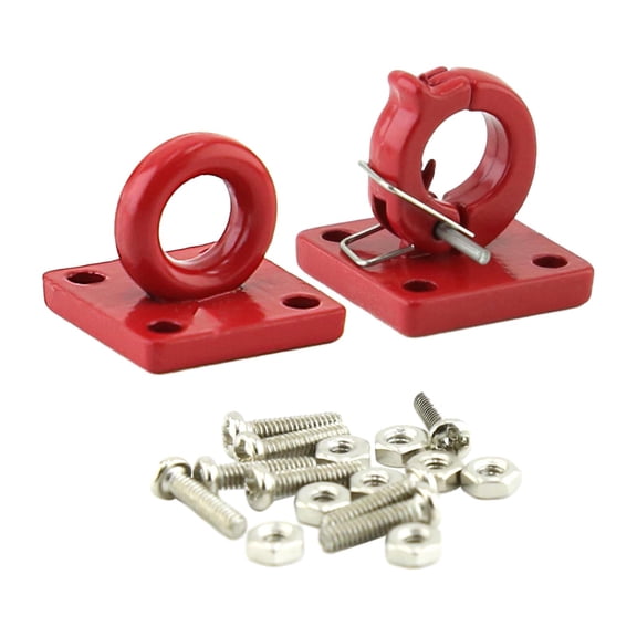 LeeQinersw 2 Pieces RC Car Trailer Towing Buckle Accessories Include Screws Decorations Red
