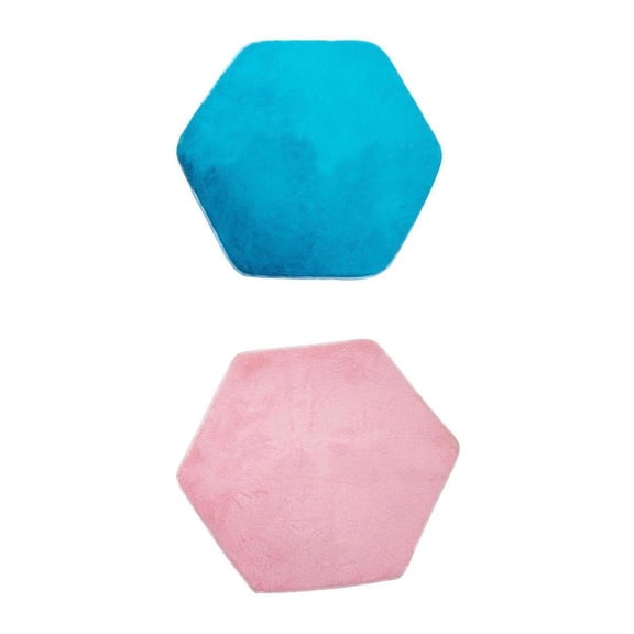 LeeQinersw 2 Pieces Soft Plush Kids Tent Carpet Rug Pad Bedroom Cushion - Hexagonal