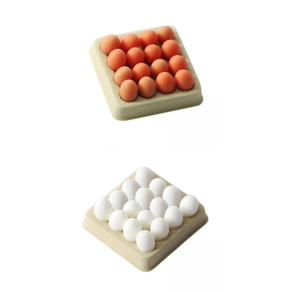 LeeQinersw 2 Set Dollhouse Miniature Eggs Dollhouse Kitchen Dining Room Decor