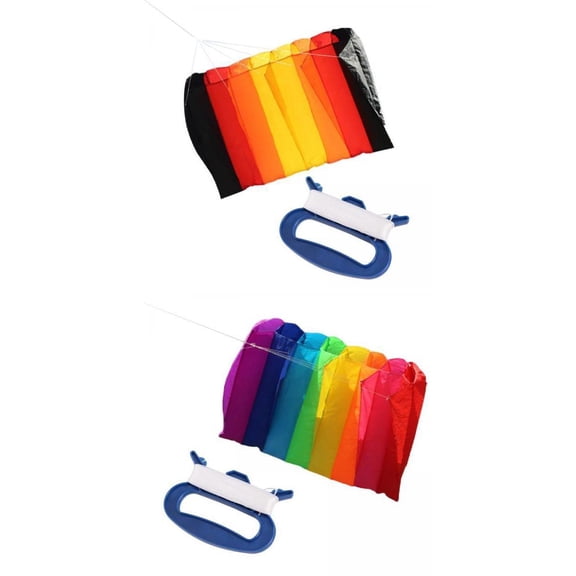 LeeQinersw 2 Set Large Rainbow Kite and 9.84ft Flying Line for Outdoor Games Activities