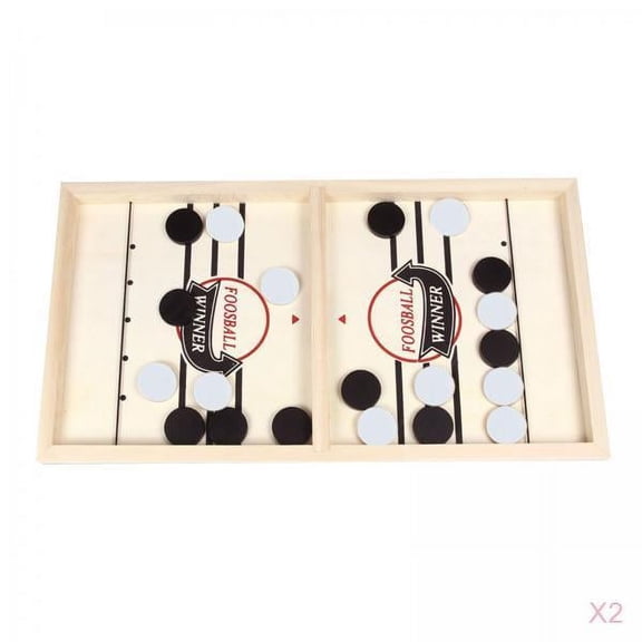 LeeQinersw 2 Sets Large Size PortableWooden Puck Game Foosball Winner Hockey Board