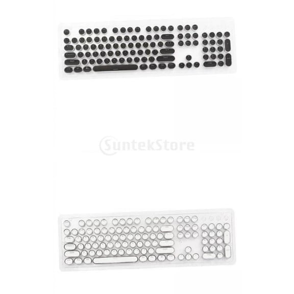 LeeQinersw 2 Sets of Round PBT Keys Retro 108-Key Gaming Keyboard