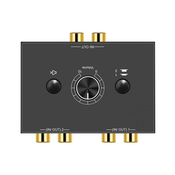 LeeQinersw 2 X 1/1 X 2 L / R Stereo Audio Switcher RCA Stereo Audio Switch Splitter Box For