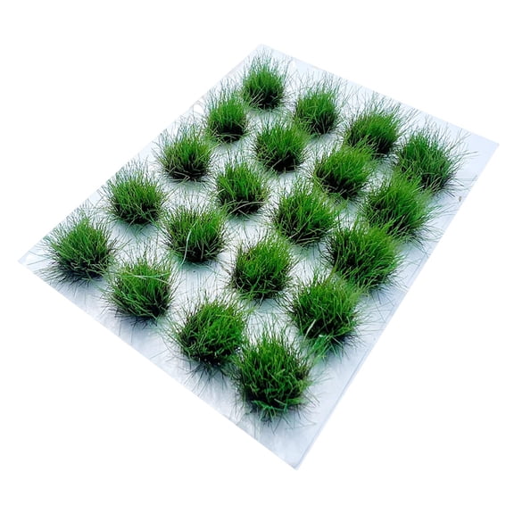 LeeQinersw 20 Miniature Grass Tufts DIY Model Railway Fairy Garden Diorama Decoration Nylon Dark Green