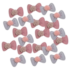 LeeQinersw 20 Pieces Boutique Bows with No Clip Packaging Hair Accessories Wedding Tiny for 10 grey and 10 pink