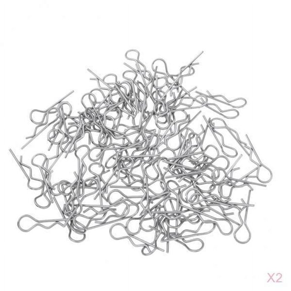 LeeQinersw 200 Packs 1:10 Scale RC Car Accessories Cotter Clips R Shape Pins Hitch Pins