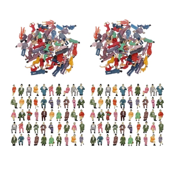 LeeQinersw 200 Pieces Different Poses 1:87 HO Scale Hand Painted Figures People Passengers