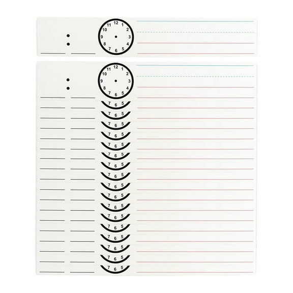LeeQinersw 20Pcs Erase Card Clock Time Subjects Write on and Wipe Off for Early Educational