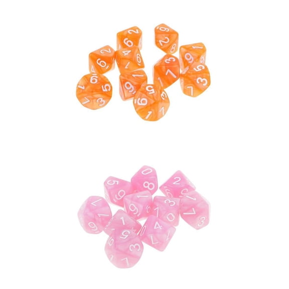 LeeQinersw 20pcs 10 Sided Dice D10 Polyhedral Dice for Dungeons and Dragons RPG