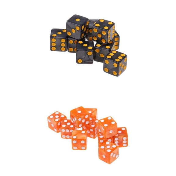 LeeQinersw 20x Acrylic Six Sided D6 Square Dice Spotted for Fun Toys