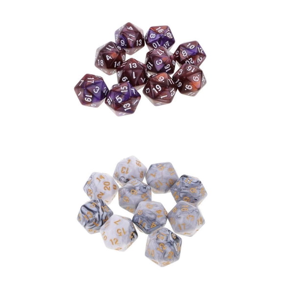 LeeQinersw 20x Multi Playing 16mm D20 Accessories Party Games Party Supplies -