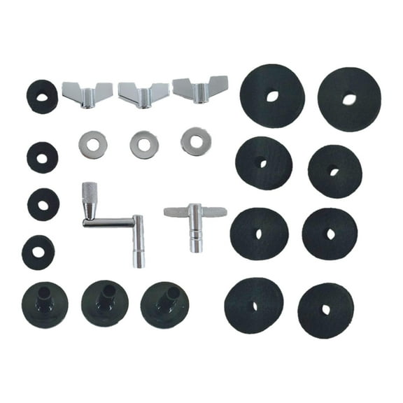 LeeQinersw 23 Pieces Attachment Cymbal s Washers Wing Nuts Cymbal Replacement , black,