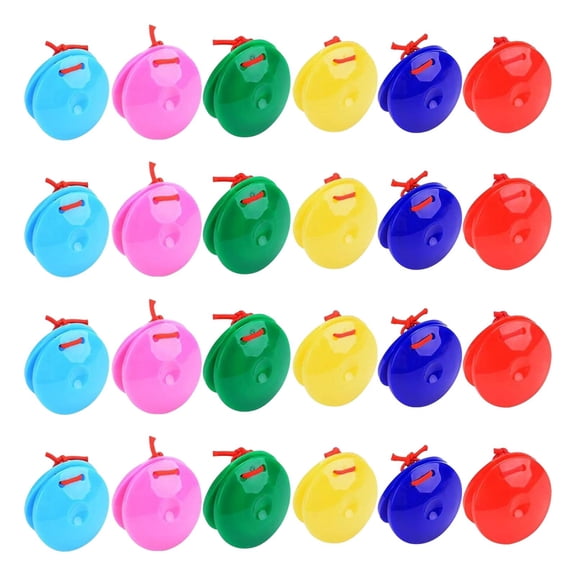 LeeQinersw 24Pcs Finger Castanets Rhythm Toys, Preschool Musical Colorful Musical Castanets