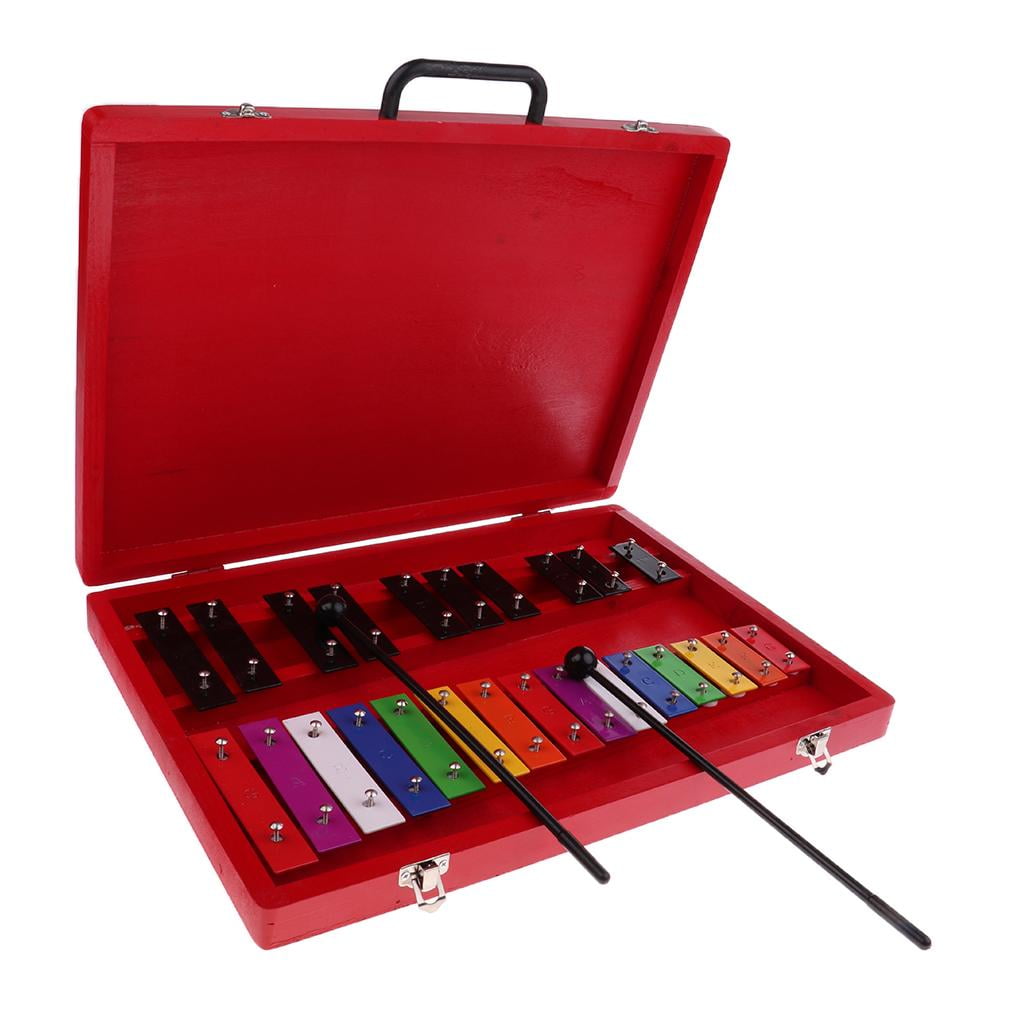 LeeQinersw 25 Tones Aluminum Xylophone with 2 Mallets Percussion Instrument for Kids