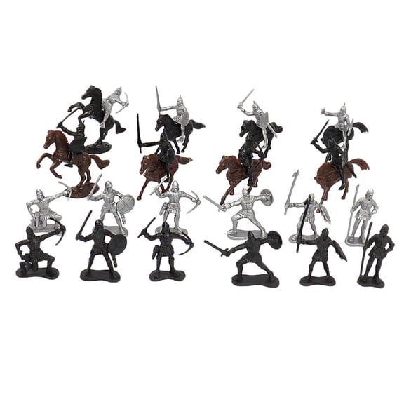 LeeQinersw 28pcs Middle Ages Figures Soldier Knight Horses Army Toys Set Infantry Archer
