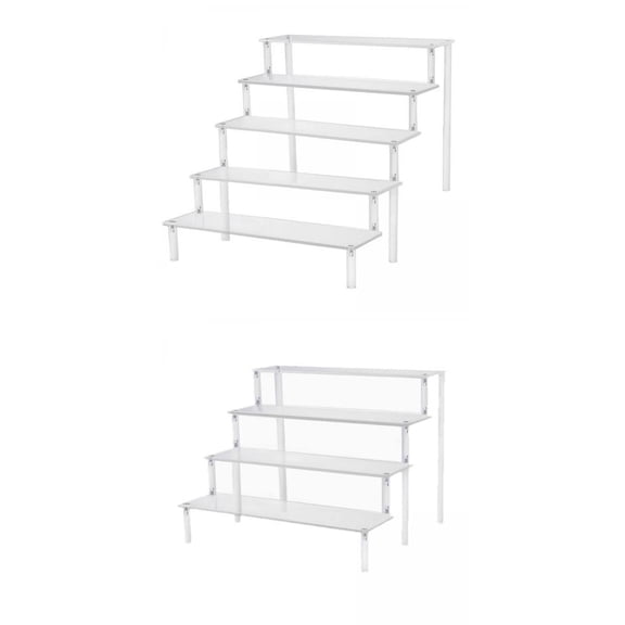 LeeQinersw 2PCS Tiered Clear Acrylic Display Riser Shelf Holder for Cabinet Countertops