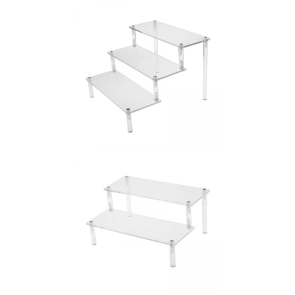 LeeQinersw 2Pack Clear Acrylic Perfume Jewelry Cosmetic Tabletop Display Rack Organizer