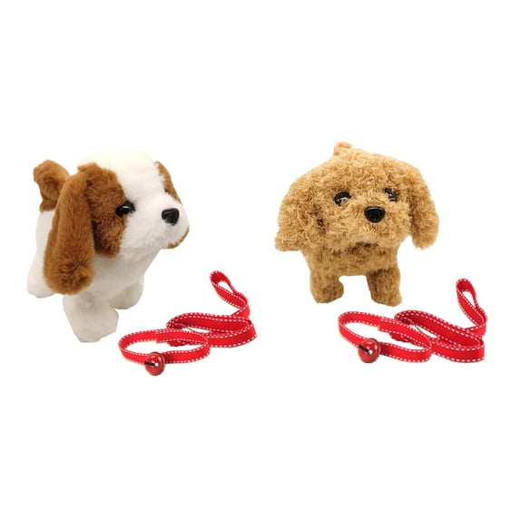 LeeQinersw 2Pcs Electronic Plush Dog Interactive Tail Wag for Children Gift