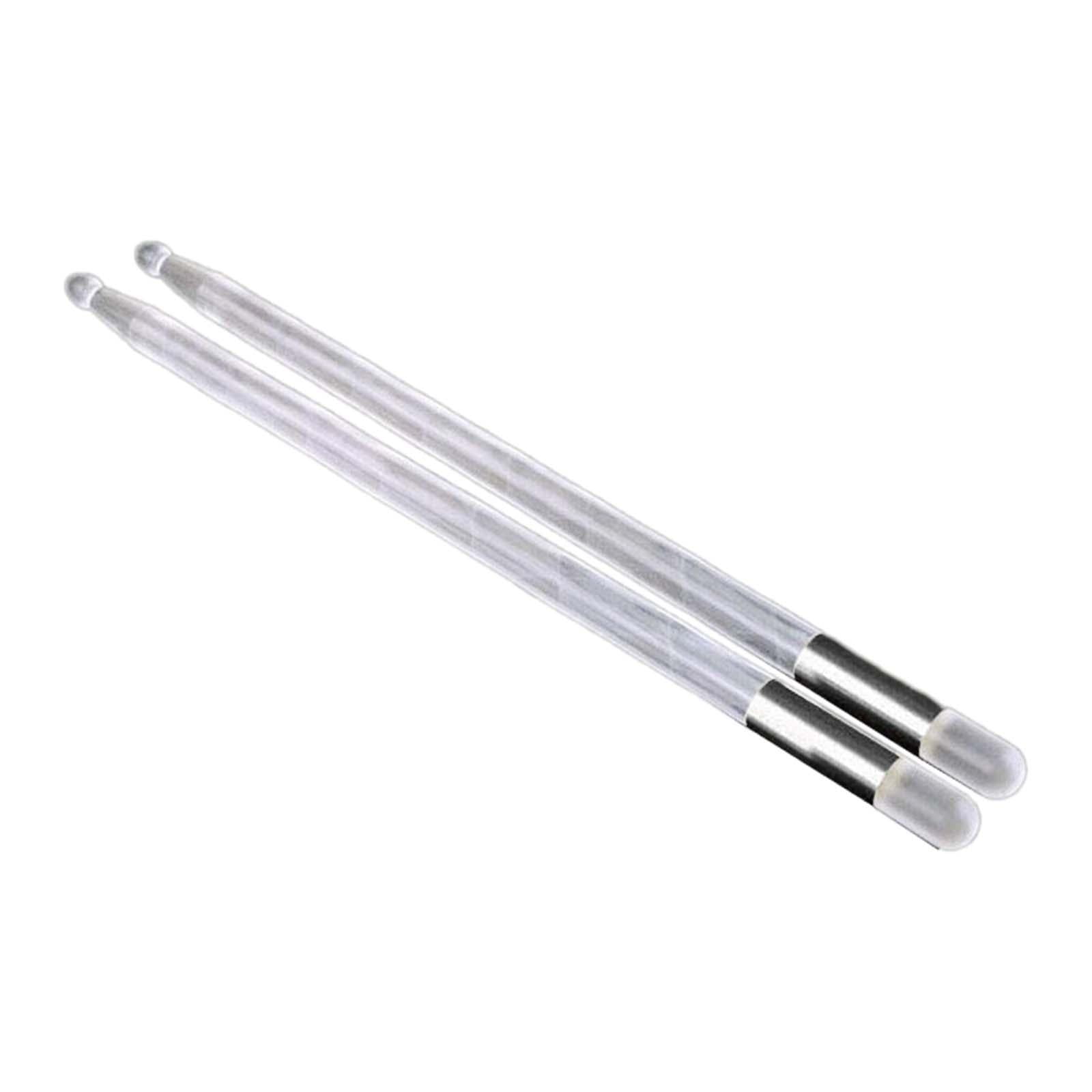 LeeQinersw 2Pcs Light up Drum Sticks 13 Color Changing Anti Drumsticks Portable Glow in The Silver